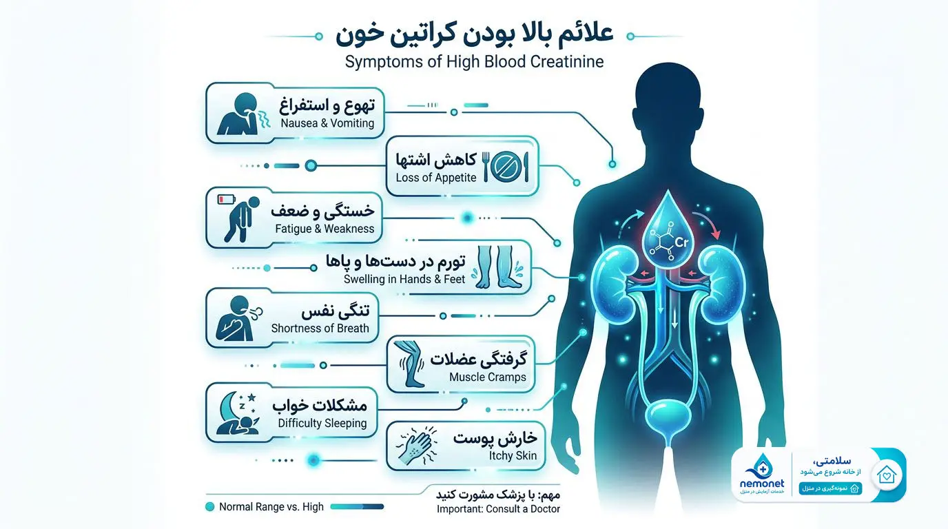 علائم بالا بودن کراتین خون 2 علائم بالا بودن کراتینین خون